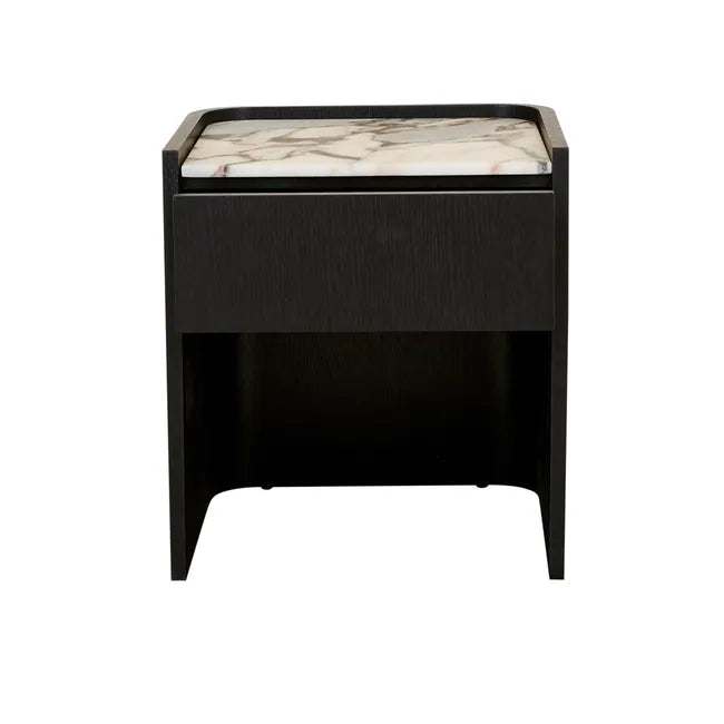 Elsie Bedside - Matt Ocean Marble - Matt Dark Oak