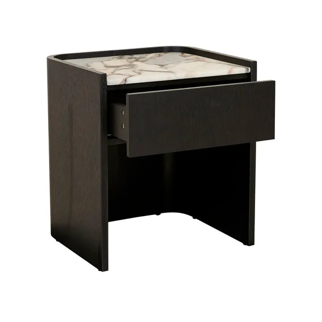 Elsie Bedside - Matt Ocean Marble - Matt Dark Oak