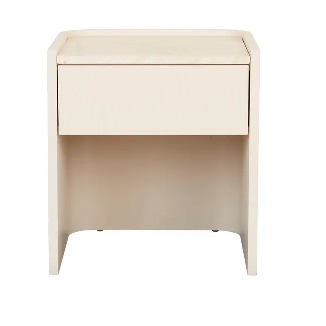 Elsie Bedside - Natural Travertine - Shell